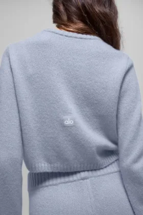 Wool Cashmere New Class Cropped Cardigan – Winter Frost