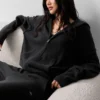 Wool Cashmere New Class Full Zip Hoodie - Black