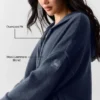 Wool Cashmere New Class Full Zip Hoodie - Navy