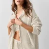 Wool Cashmere New Class Full Zip Hoodie - Oatmeal Heather