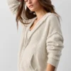 Wool Cashmere New Class Full Zip Hoodie - Oatmeal Heather
