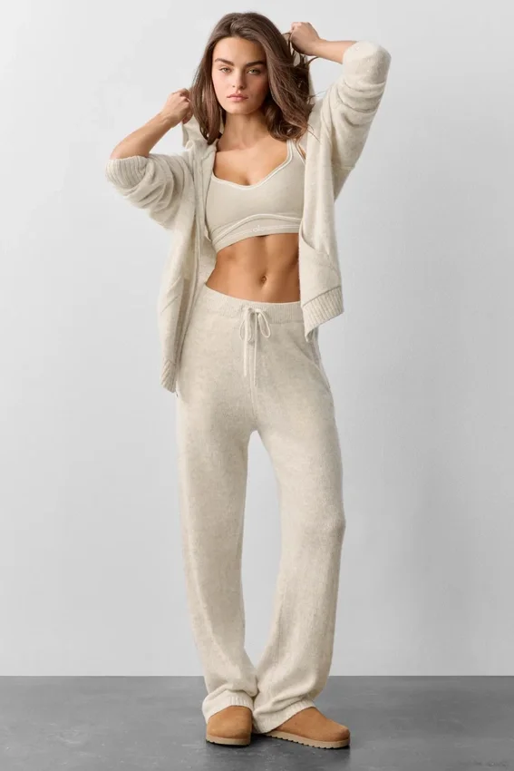 Wool Cashmere New Class Full Zip Hoodie - Oatmeal Heather