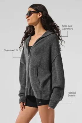 Wool Cashmere New Class Full Zip Hoodie – Platinum Grey