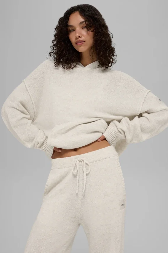 Wool Cashmere New Class Hoodie - Bone Heather