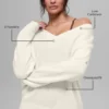 Wool Cashmere New Class Oversized V-Neck Sweater - Ivory