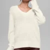 Wool Cashmere New Class Oversized V-Neck Sweater - Ivory