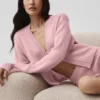 Wool Cashmere New Class Tie Cardigan - Vintage Pink