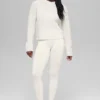 Wool Cashmere Ribbed Noble Crewneck Sweater - Ivory