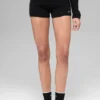 Wool Cashmere Ribbed Noble Short - Black