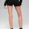 Wool Cashmere Ribbed Noble Short - Black