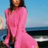 Wool Cashmere Ribbed Noble Short - Paradise Pink
