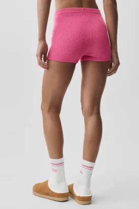 Wool Cashmere Ribbed Noble Short – Paradise Pink