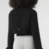 Wool Cropped Metro Trench - Black