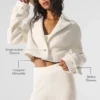 Wool Cropped Metro Trench - Ivory