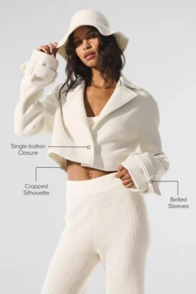 Wool Cropped Metro Trench – Ivory