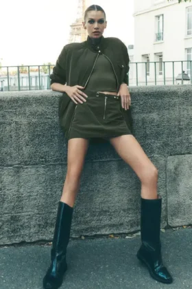 Work It Mini Skirt - Green Olive