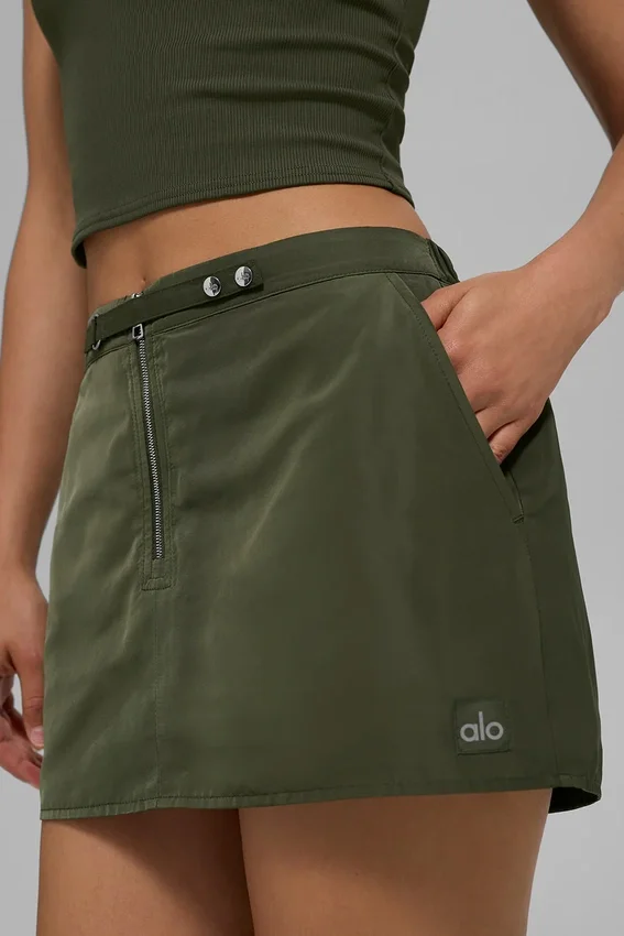 Work It Mini Skirt - Green Olive